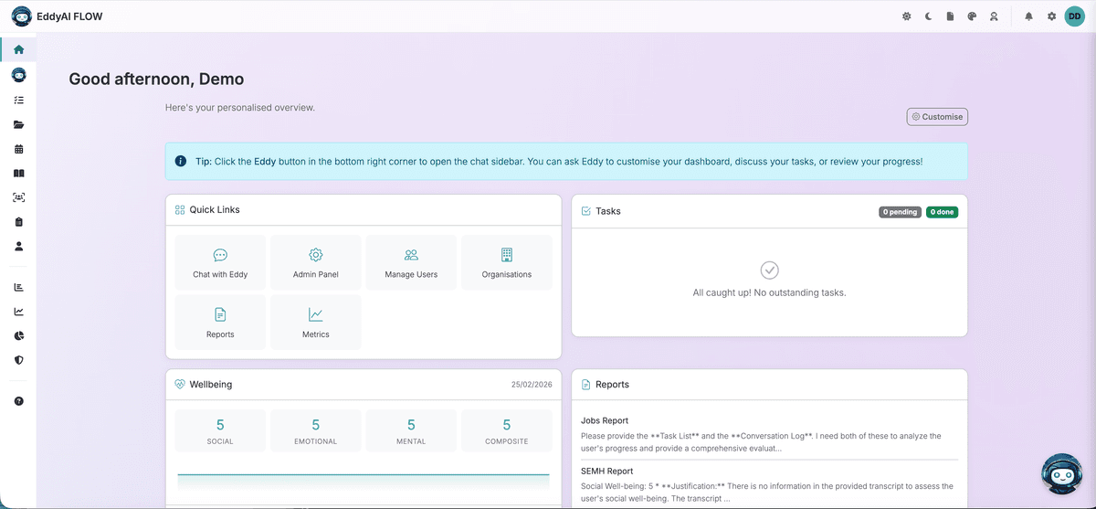 Explainable AI dashboard showing insights and accountability features