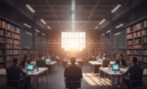 Abstract intelligent technology and education network illustration