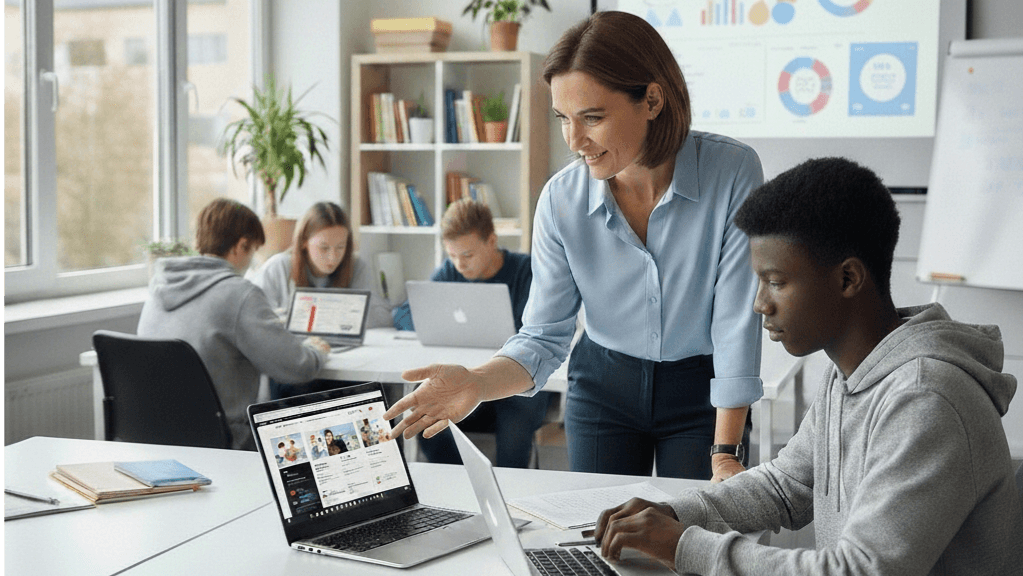 Teacher and students using EddyAI MIND in the classroom